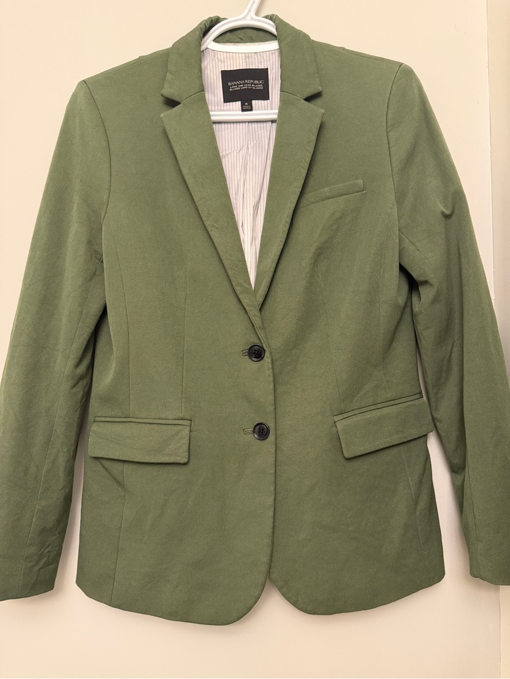 Banana Republic Olive Blazer with Notch Lapel